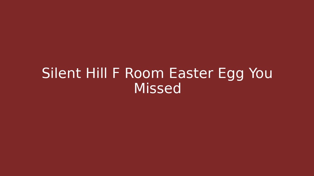 Silent Hill F Room Easter Egg You Missed