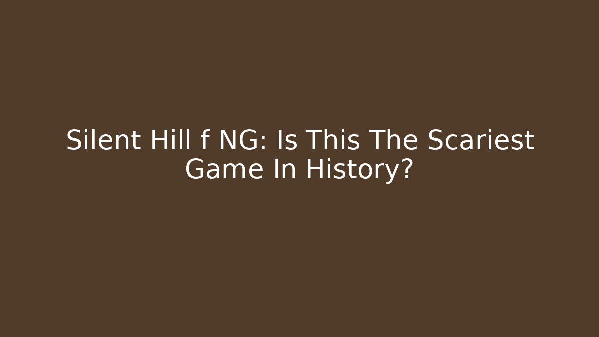 Silent Hill f NG: Is This The Scariest Game In History?
