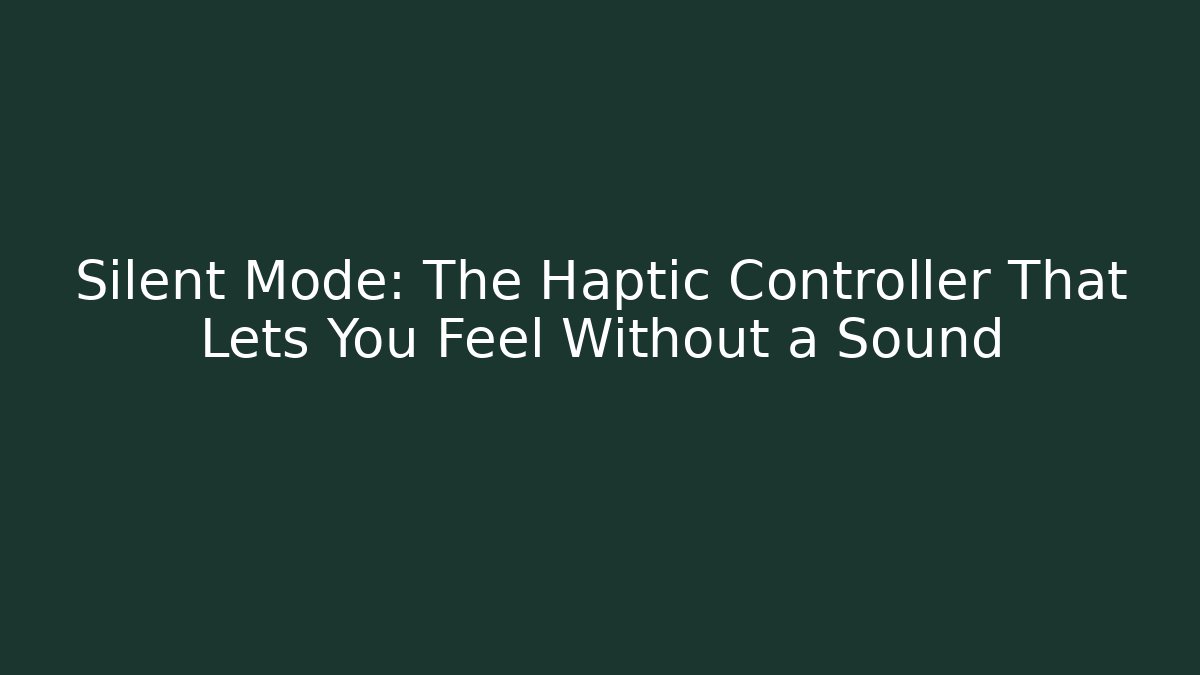 Silent Mode: The Haptic Controller That Lets You Feel Without a Sound