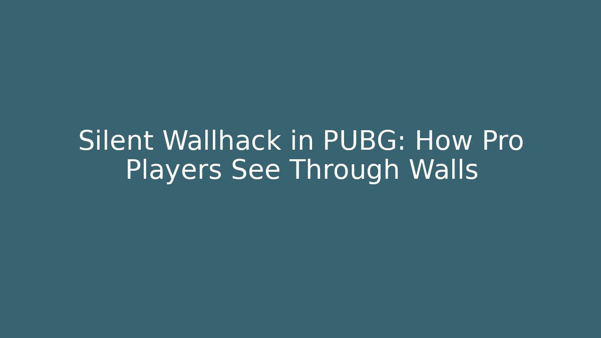 Silent Wallhack in PUBG: How Pro Players See Through Walls