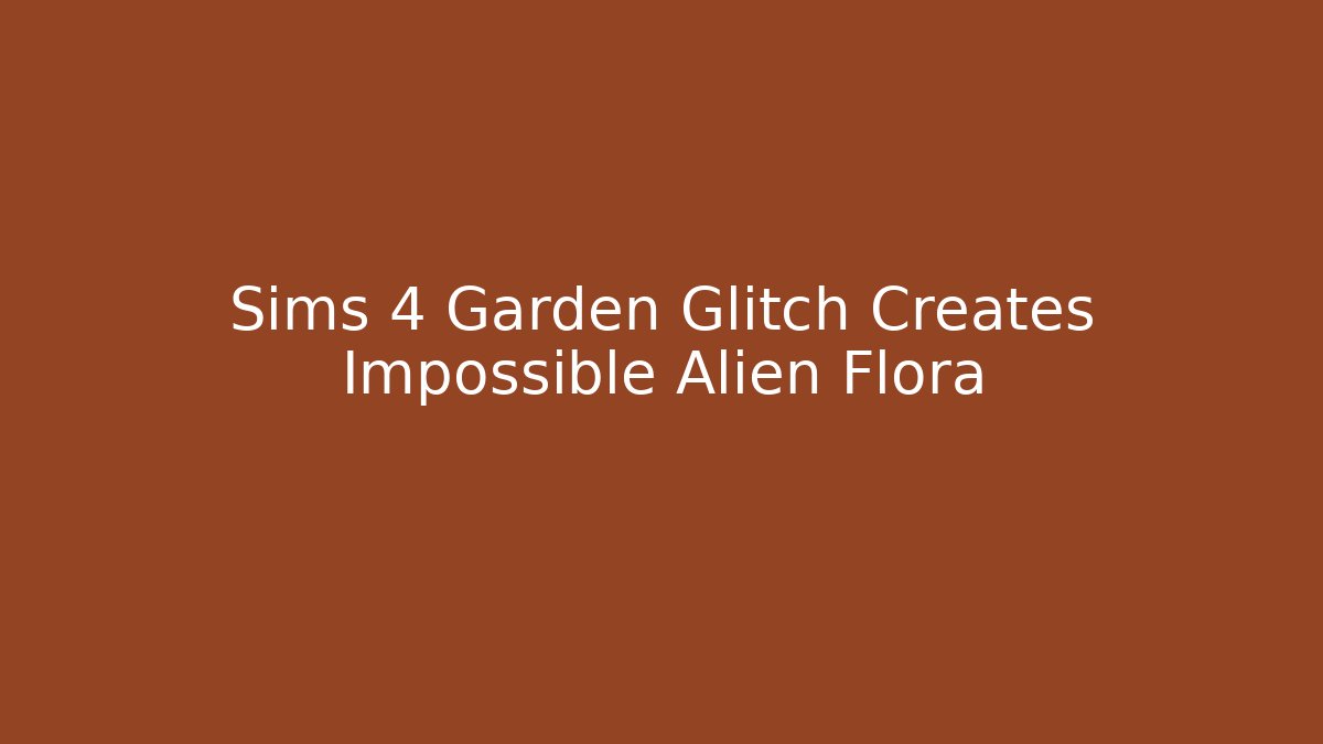 Sims 4 Garden Glitch Creates Impossible Alien Flora - Critter Realm