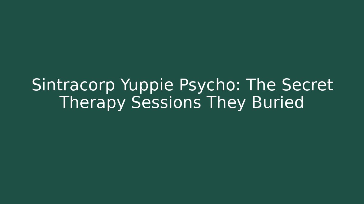 Sintracorp Yuppie Psycho: The Secret Therapy Sessions They Buried - Critter Realm