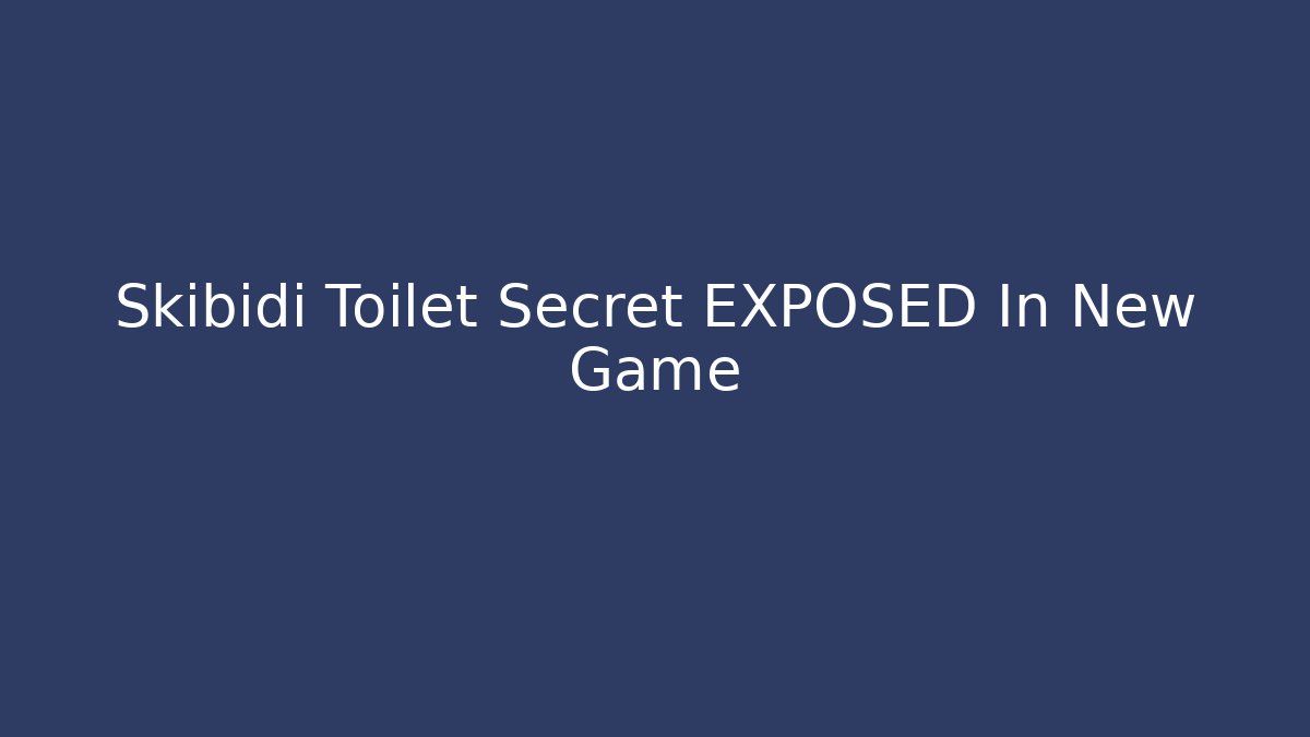 Skibidi Toilet Secret EXPOSED In New Game - Critter Realm