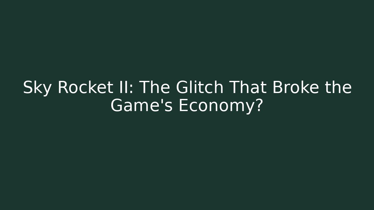 Sky Rocket II: The Glitch That Broke the Game's Economy?