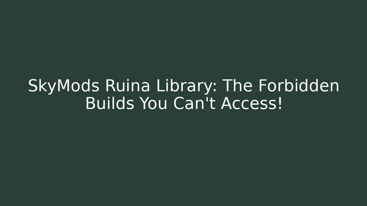 SkyMods Ruina Library: The Forbidden Builds You Can't Access!