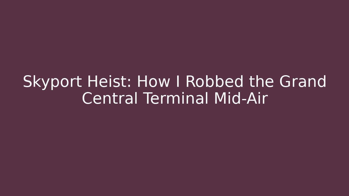 Skyport Heist: How I Robbed the Grand Central Terminal Mid-Air