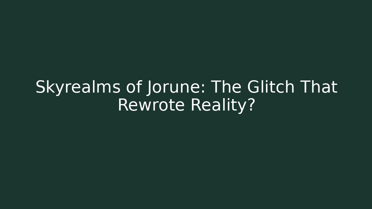 Skyrealms of Jorune: The Glitch That Rewrote Reality?