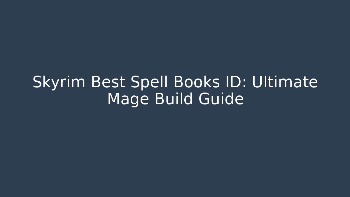 Skyrim Best Spell Books ID: Ultimate Mage Build Guide