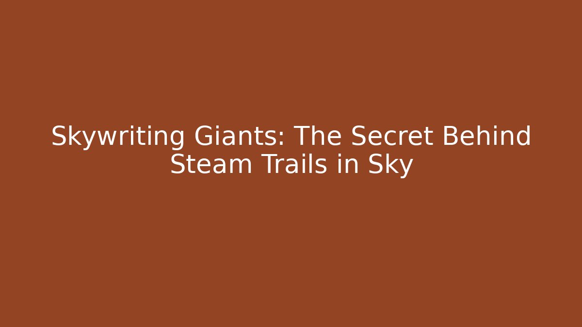 Skywriting Giants: The Secret Behind Steam Trails in Sky