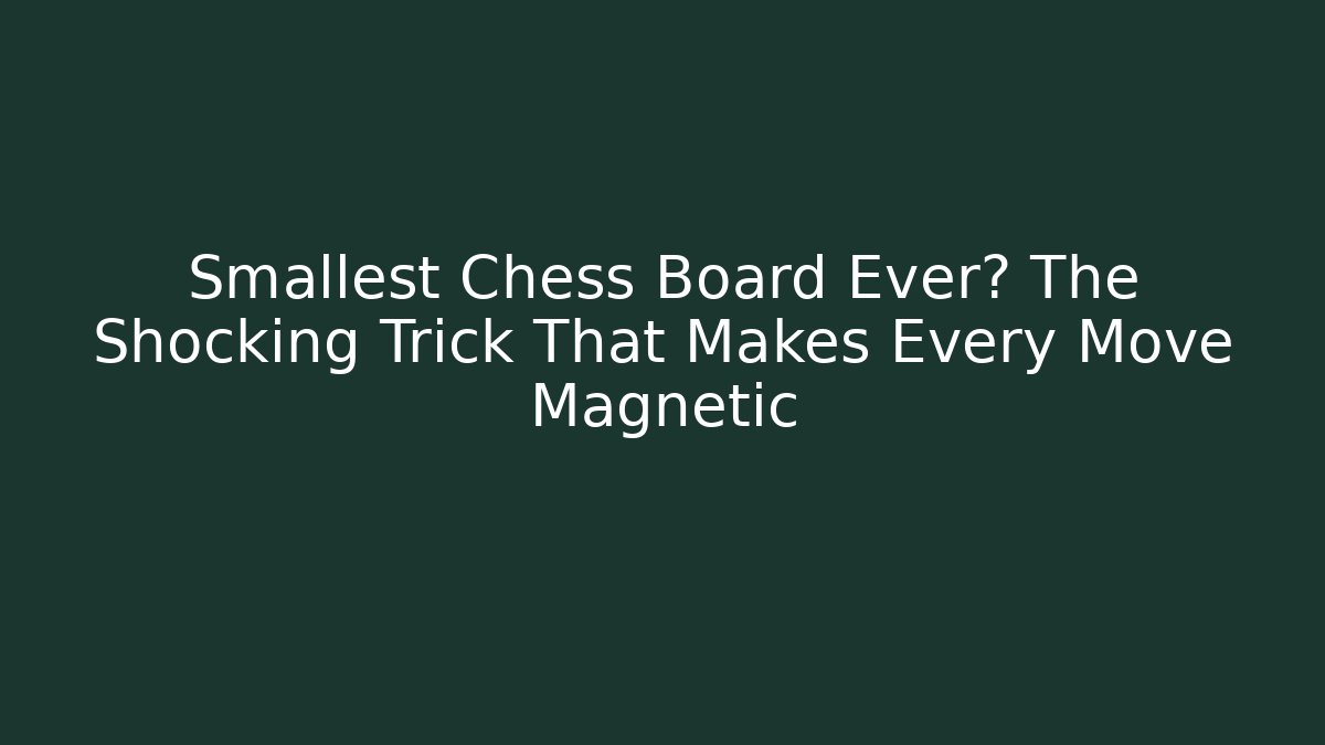 Smallest Chess Board Ever? The Shocking Trick That Makes Every Move Magnetic - Critter Realm