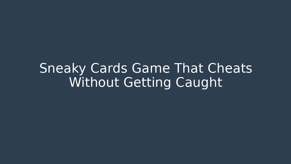 Sneaky Cards Game That Cheats Without Getting Caught
