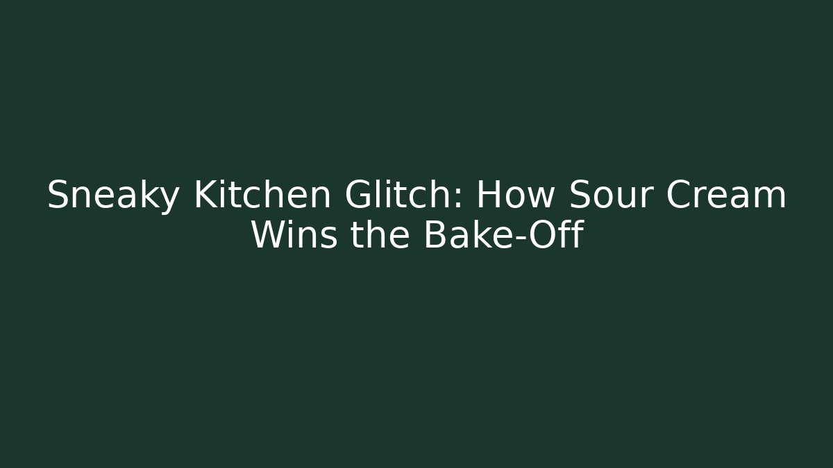 Sneaky Kitchen Glitch: How Sour Cream Wins the Bake-Off