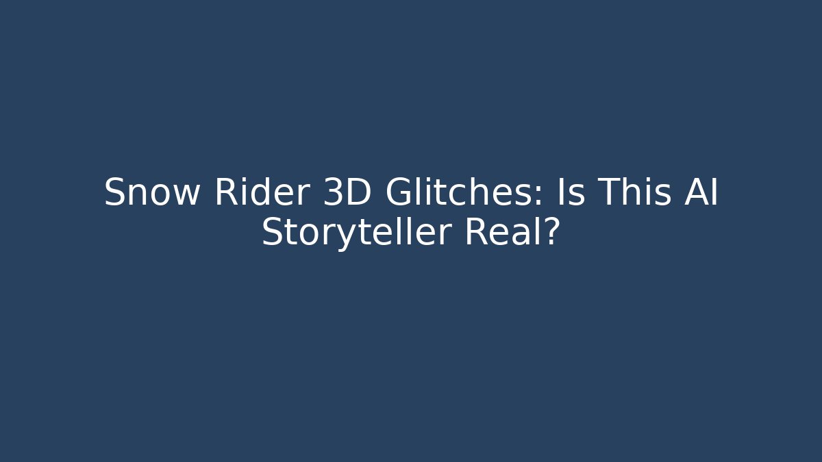 Snow Rider 3D Glitches: Is This AI Storyteller Real?