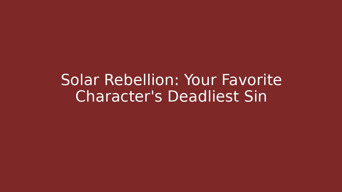 Solar Rebellion: Your Favorite Character's Deadliest Sin