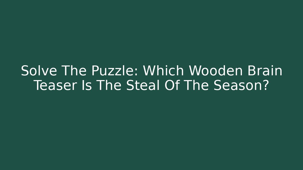 Solve The Puzzle: Which Wooden Brain Teaser Is The Steal Of The Season?