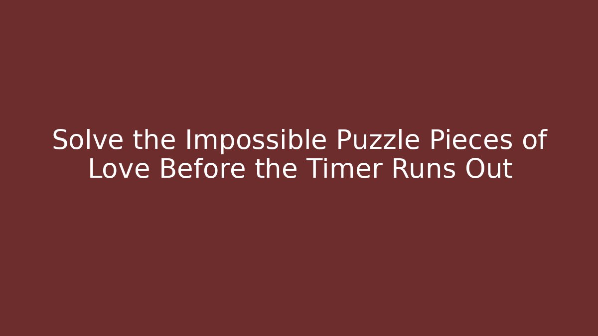 Solve the Impossible Puzzle Pieces of Love Before the Timer Runs Out - Critter Realm