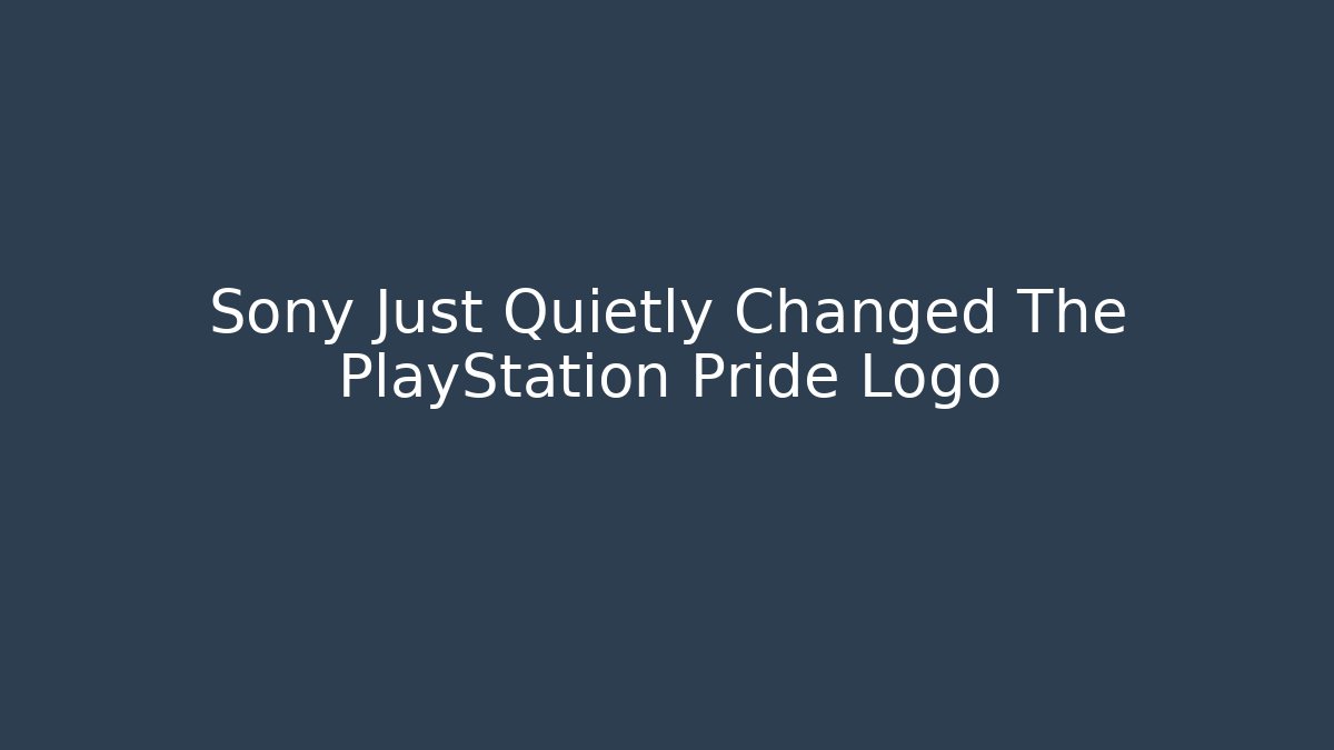 Sony Just Quietly Changed The PlayStation Pride Logo