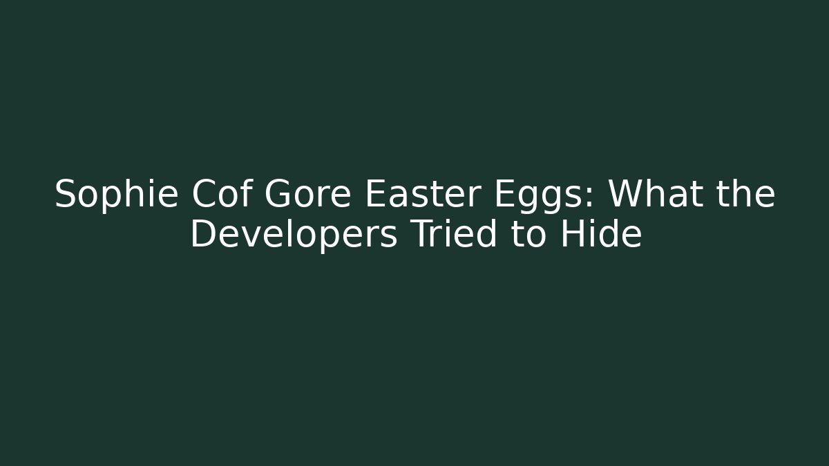 Sophie Cof Gore Easter Eggs: What the Developers Tried to Hide - Critter Realm
