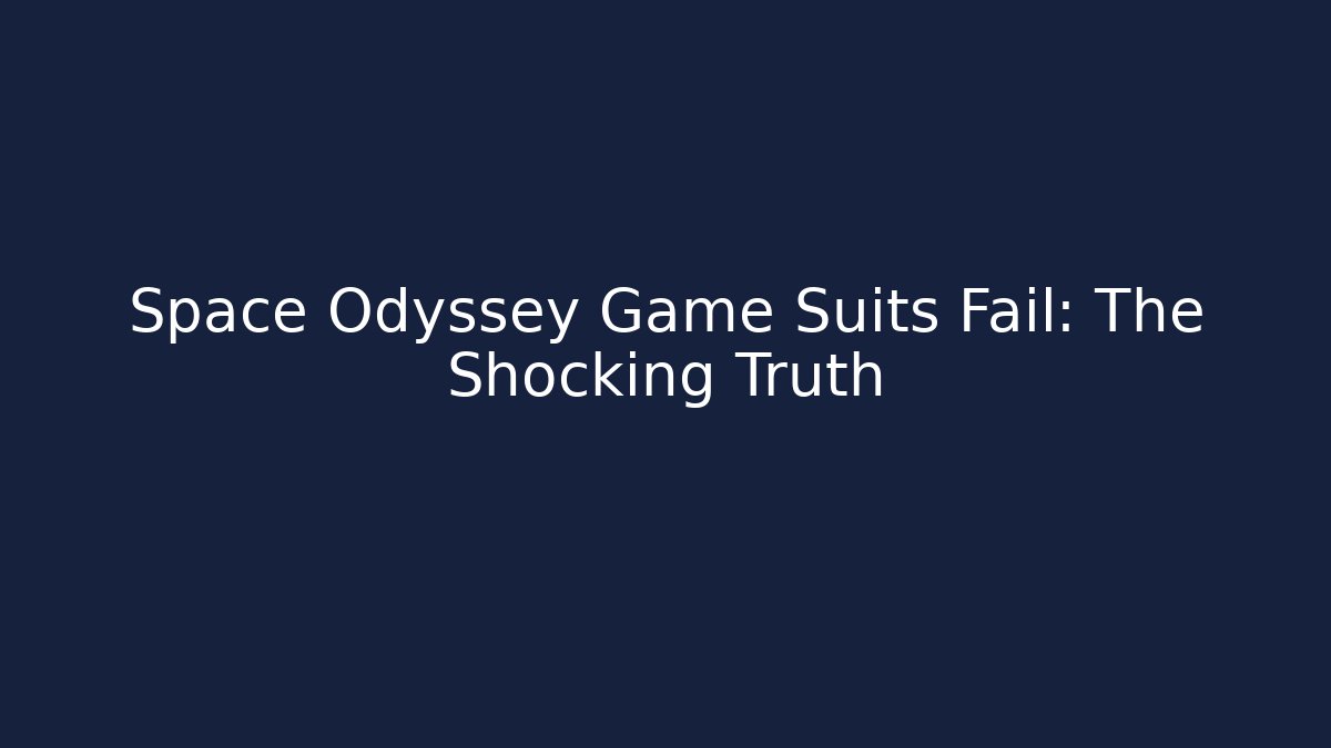 Space Odyssey Game Suits Fail: The Shocking Truth