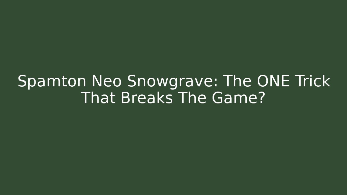 Spamton Neo Snowgrave: The ONE Trick That Breaks The Game?