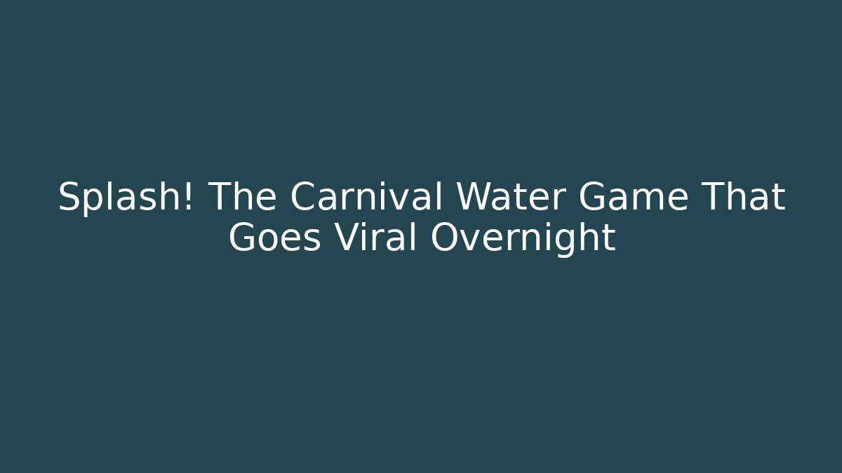Splash! The Carnival Water Game That Goes Viral Overnight
