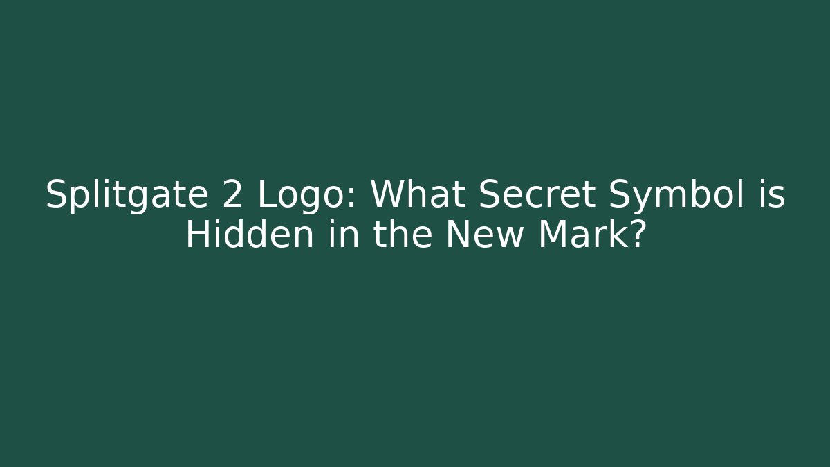 Splitgate 2 Logo: What Secret Symbol is Hidden in the New Mark?