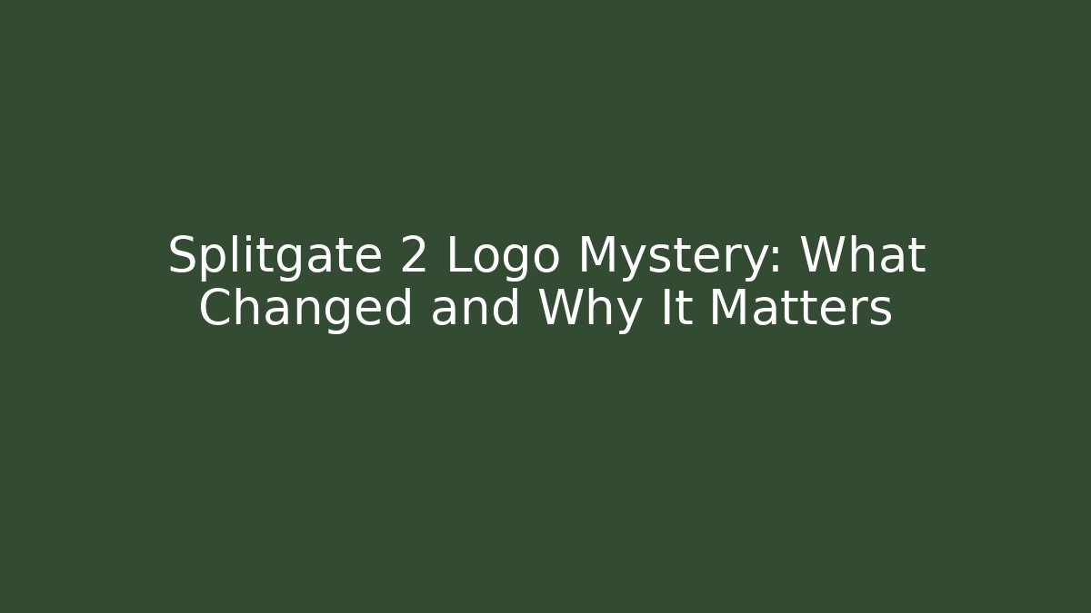 Splitgate 2 Logo Mystery: What Changed and Why It Matters - Critter Realm