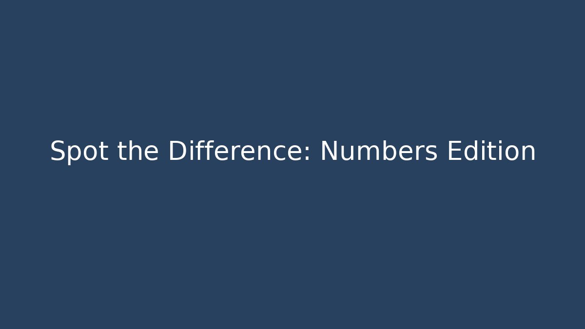 Spot the Difference: Numbers Edition - Critter Realm
