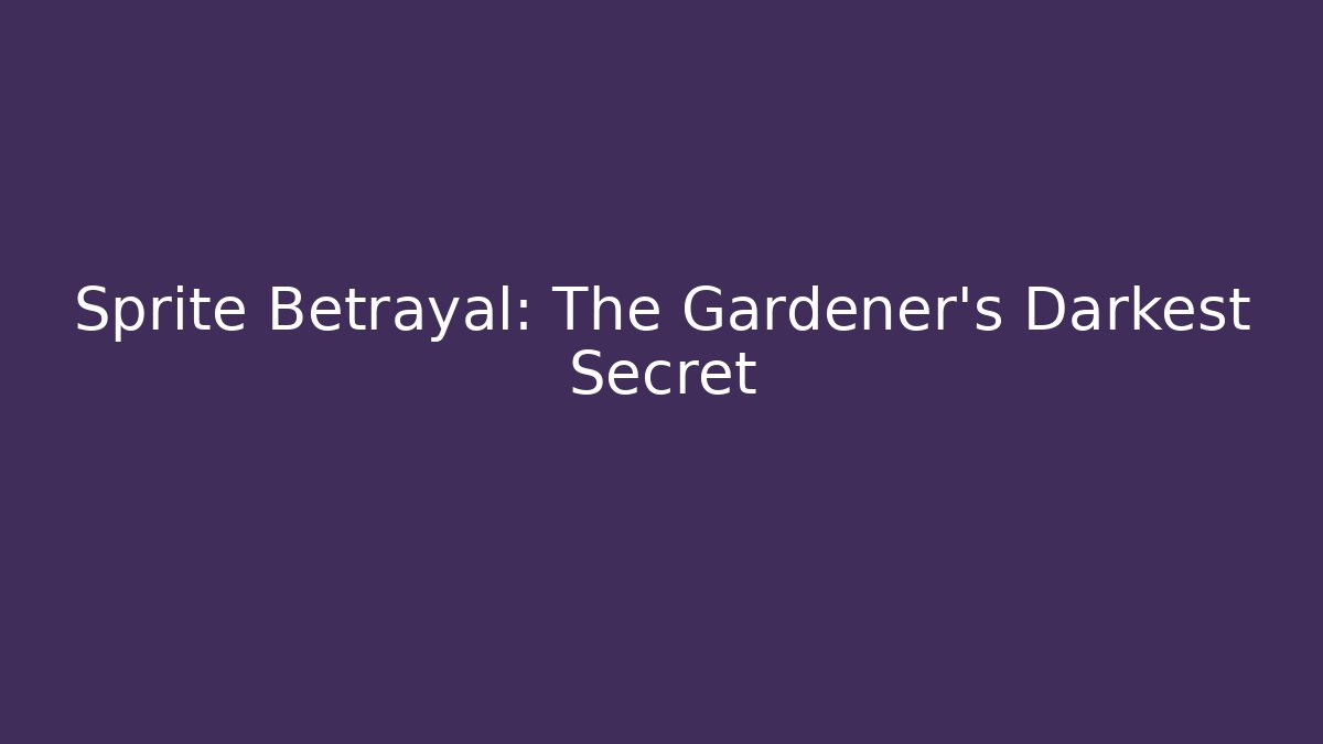 Sprite Betrayal: The Gardener's Darkest Secret