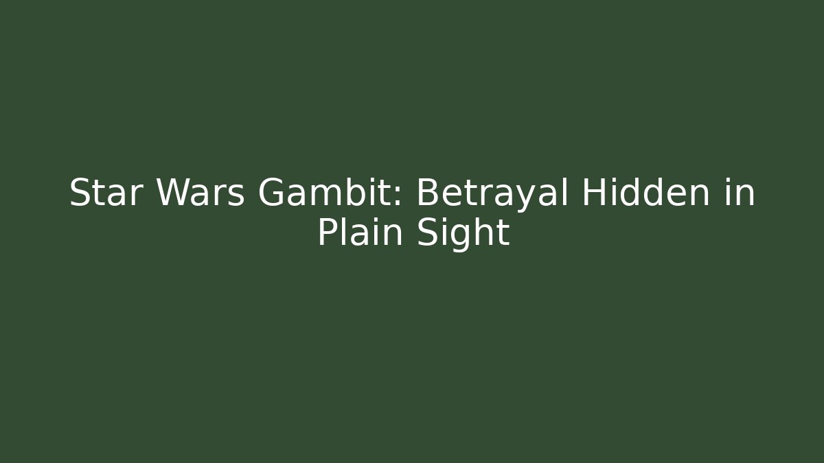 Star Wars Gambit: Betrayal Hidden in Plain Sight