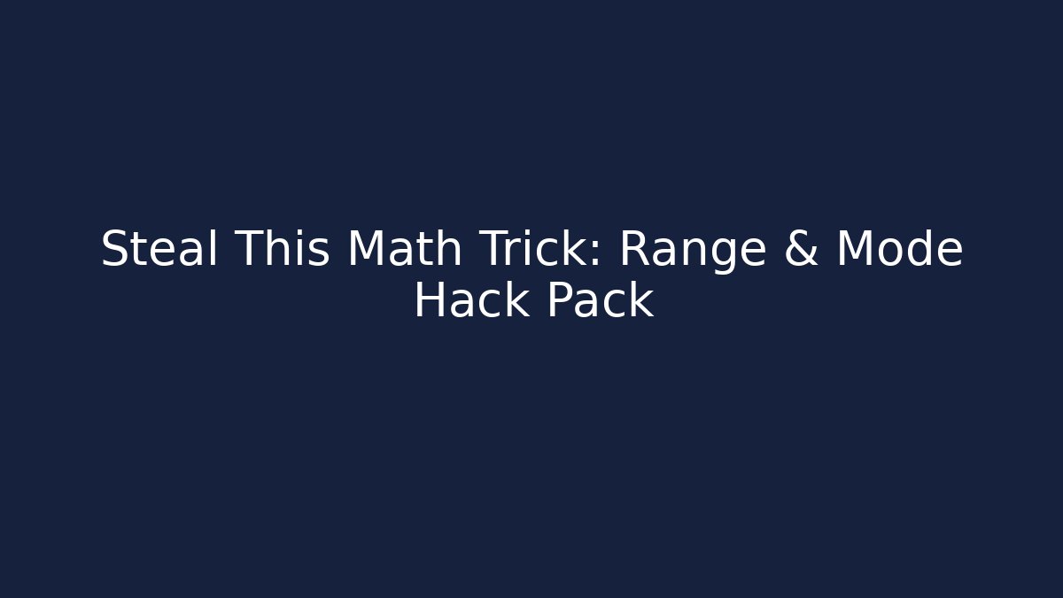 Steal This Math Trick: Range & Mode Hack Pack - Critter Realm