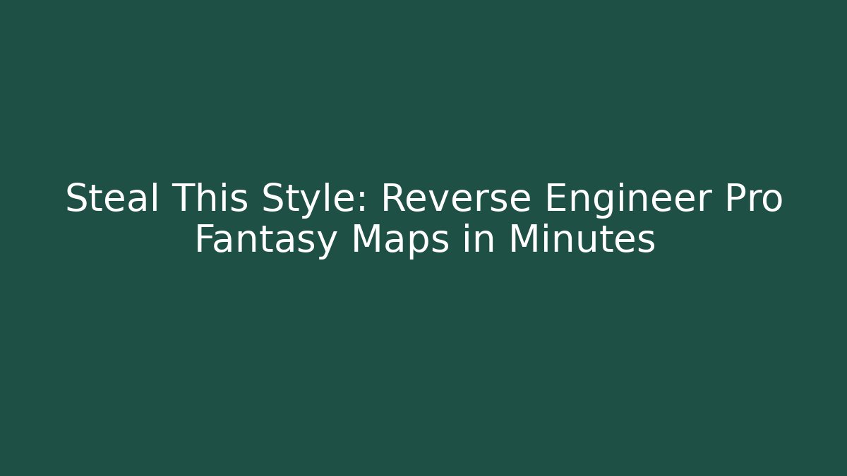 Steal This Style: Reverse Engineer Pro Fantasy Maps in Minutes