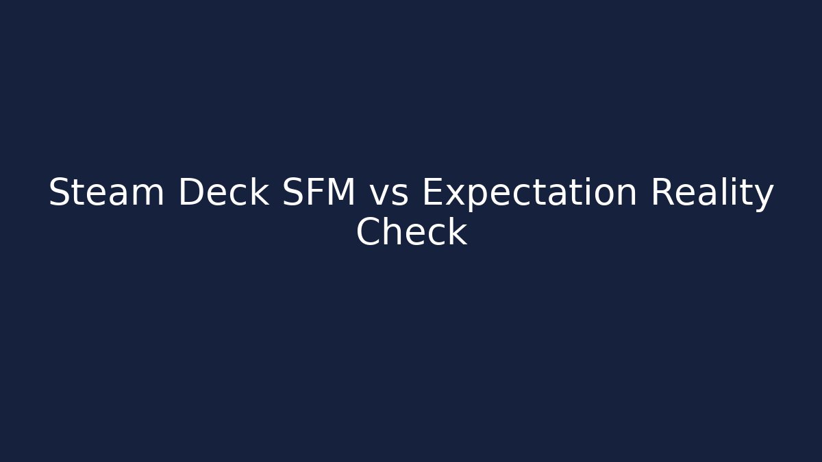 Steam Deck SFM vs Expectation Reality Check - Critter Realm