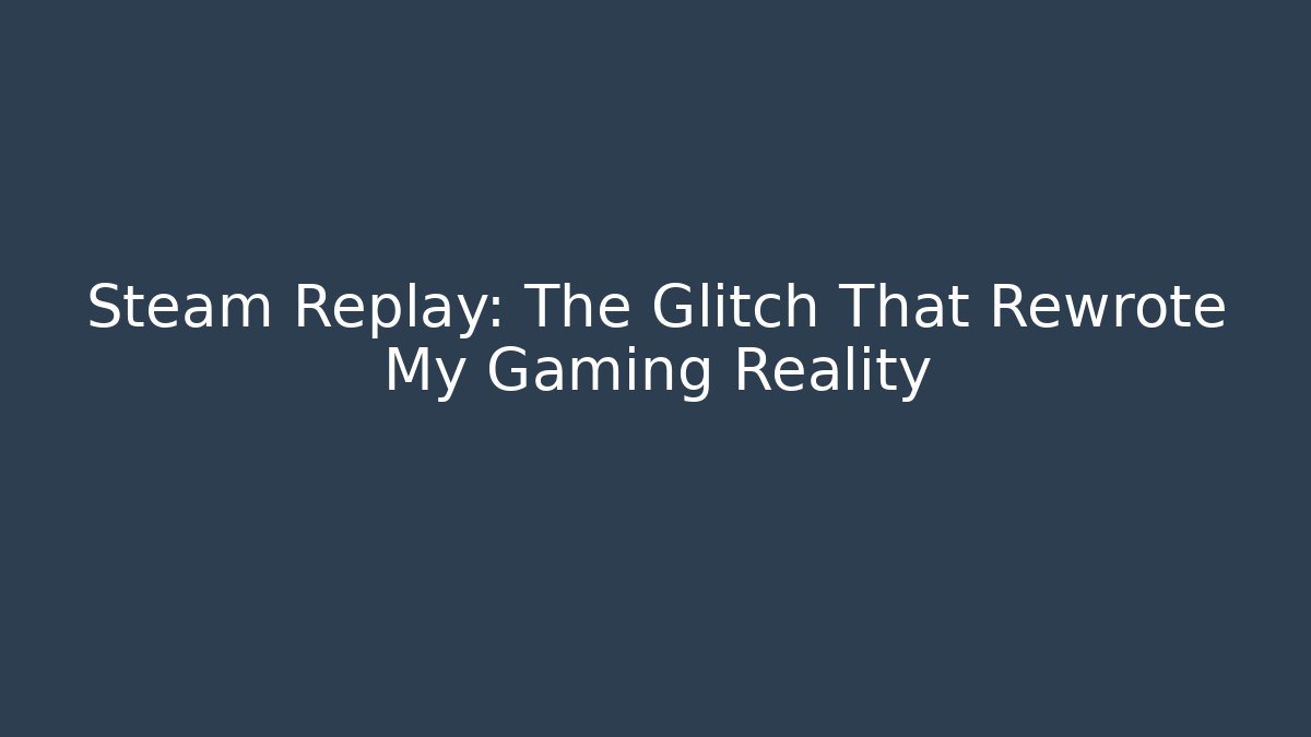 Steam Replay: The Glitch That Rewrote My Gaming Reality