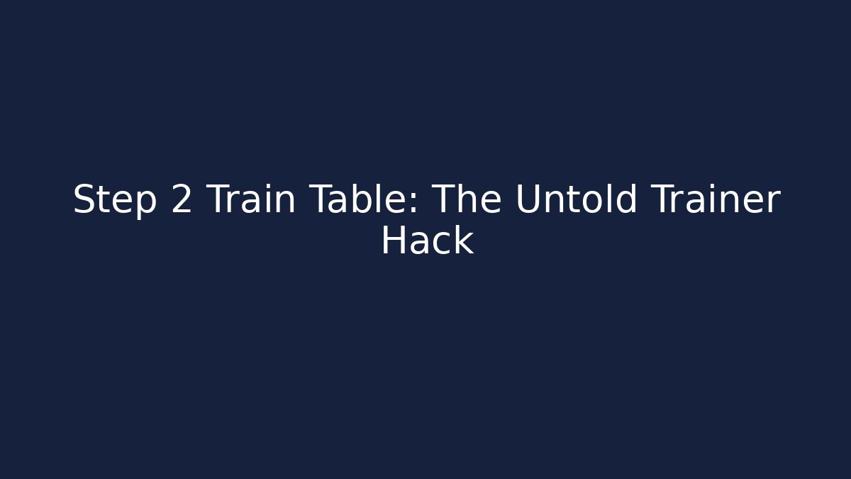Step 2 Train Table: The Untold Trainer Hack