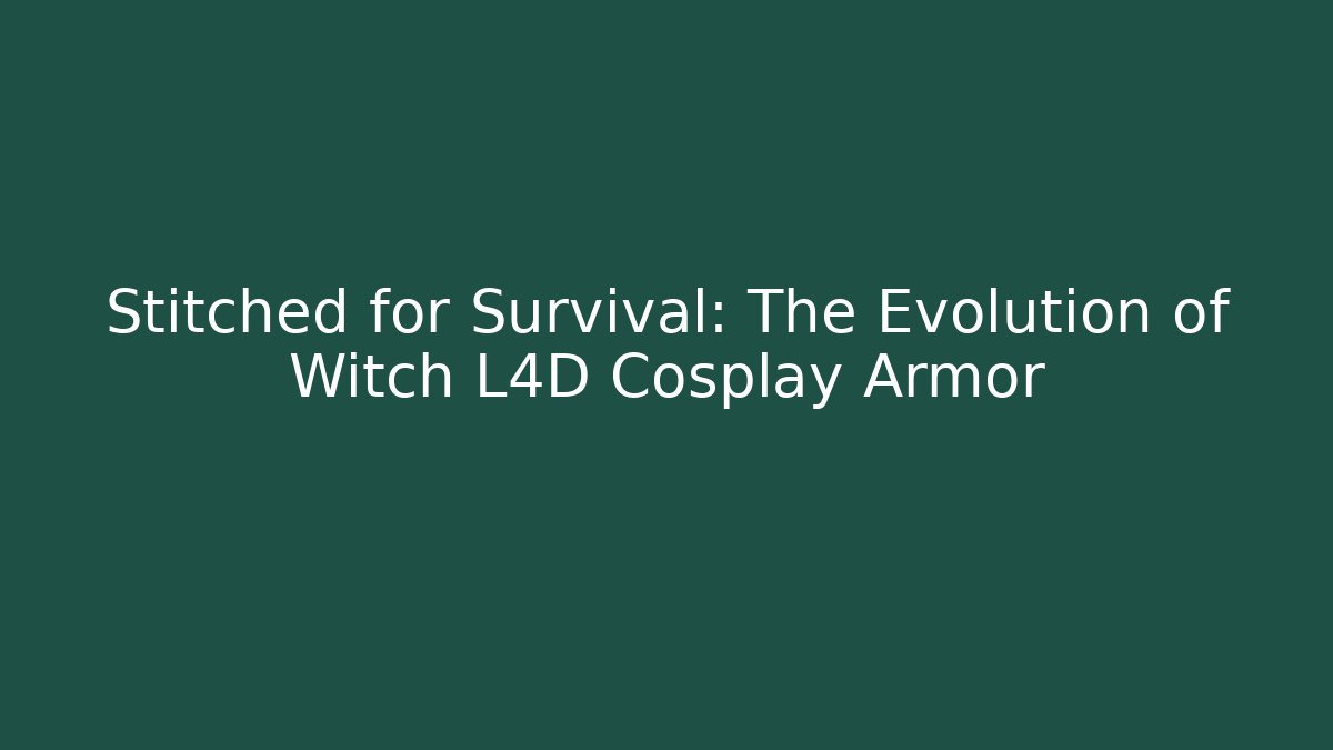 Stitched for Survival: The Evolution of Witch L4D Cosplay Armor