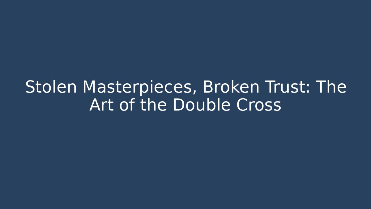 Stolen Masterpieces, Broken Trust: The Art of the Double Cross
