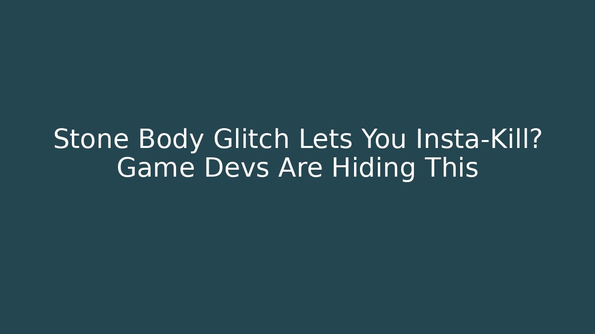 Stone Body Glitch Lets You Insta-Kill? Game Devs Are Hiding This - Critter Realm