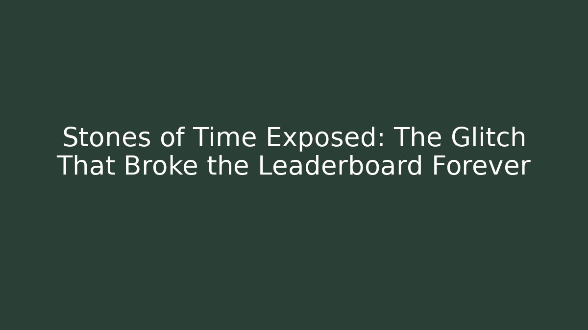 Stones of Time Exposed: The Glitch That Broke the Leaderboard Forever