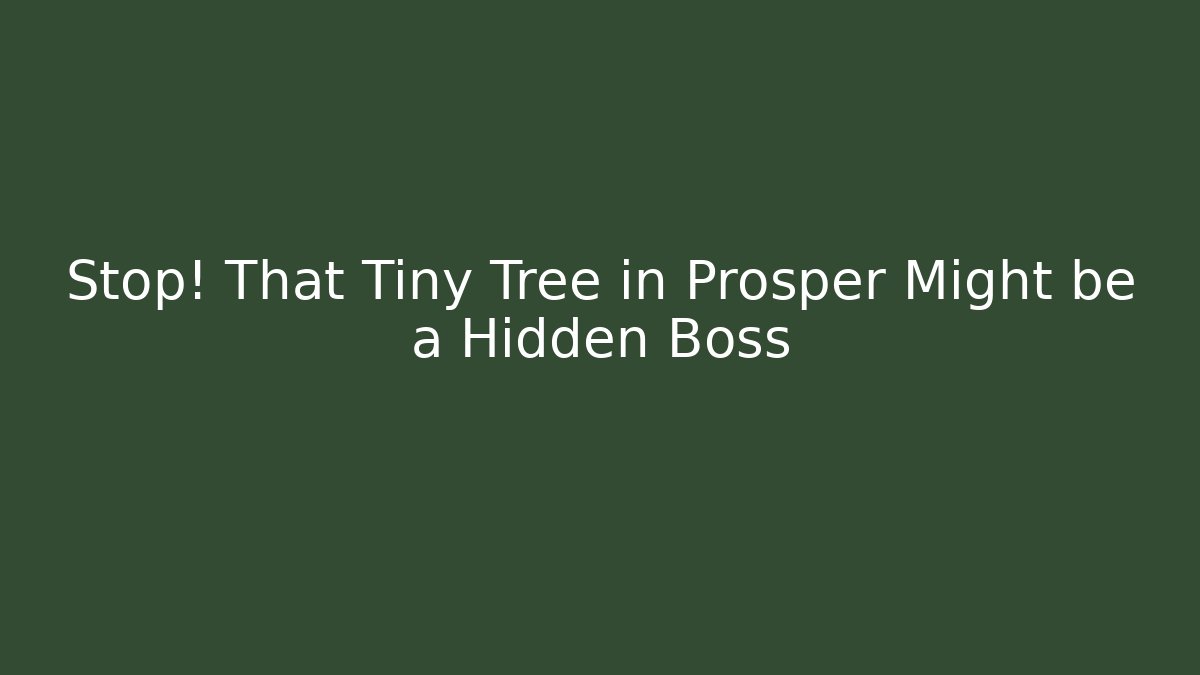 Stop! That Tiny Tree in Prosper Might be a Hidden Boss