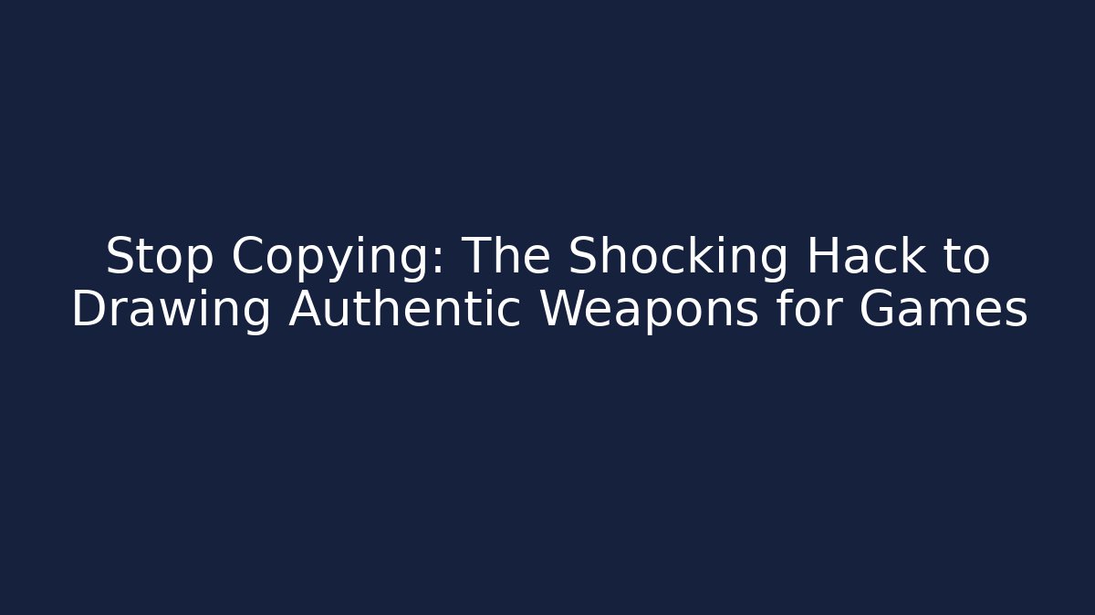 Stop Copying: The Shocking Hack to Drawing Authentic Weapons for Games