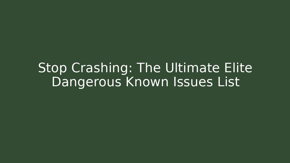 Stop Crashing: The Ultimate Elite Dangerous Known Issues List - Critter Realm