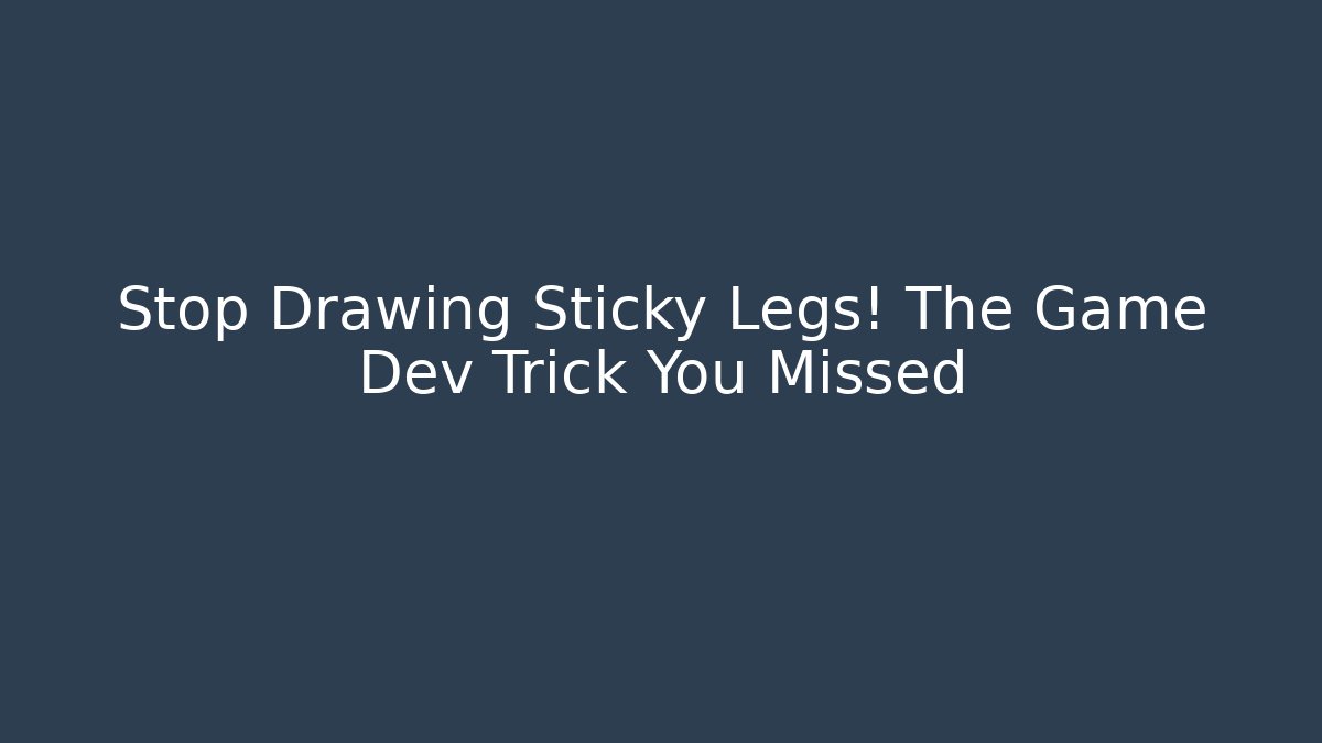 Stop Drawing Sticky Legs! The Game Dev Trick You Missed