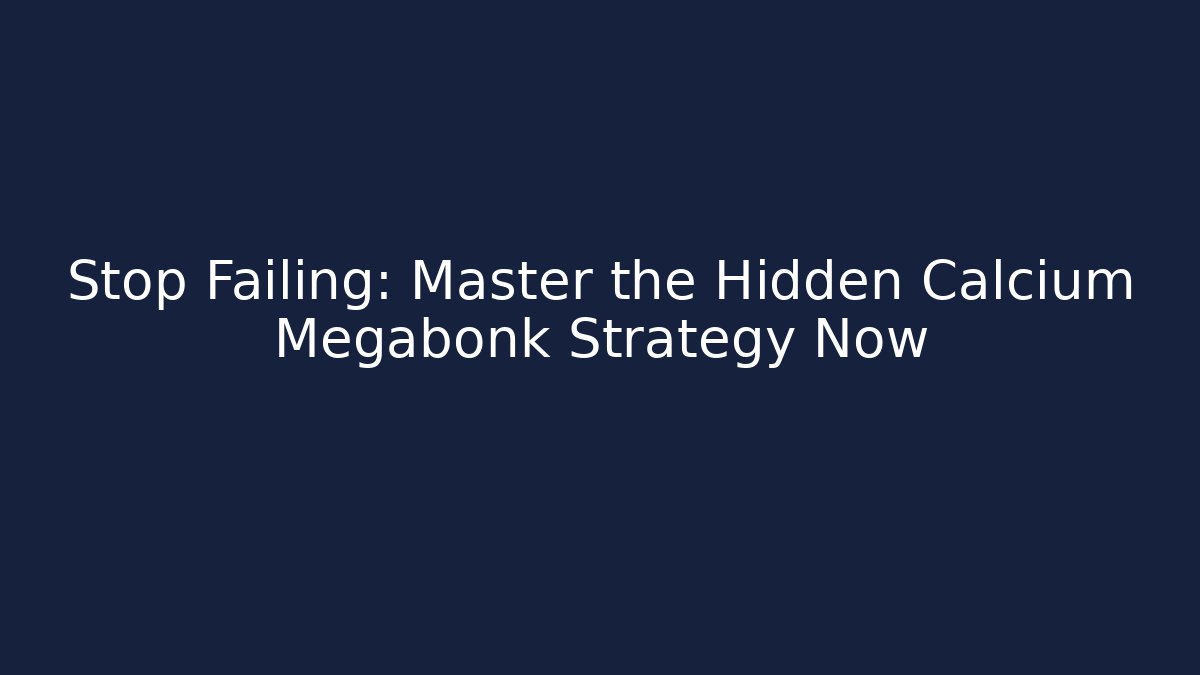 Stop Failing: Master the Hidden Calcium Megabonk Strategy Now - Critter Realm