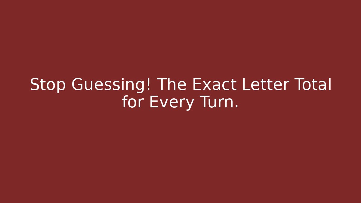 Stop Guessing! The Exact Letter Total for Every Turn.