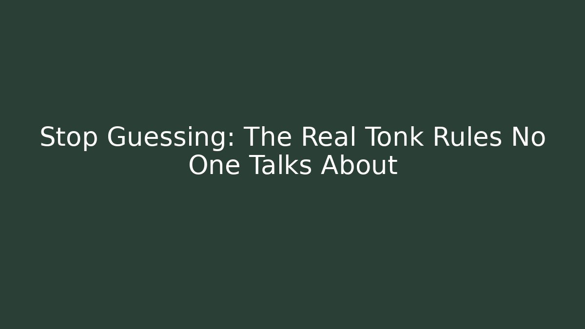 Stop Guessing: The Real Tonk Rules No One Talks About