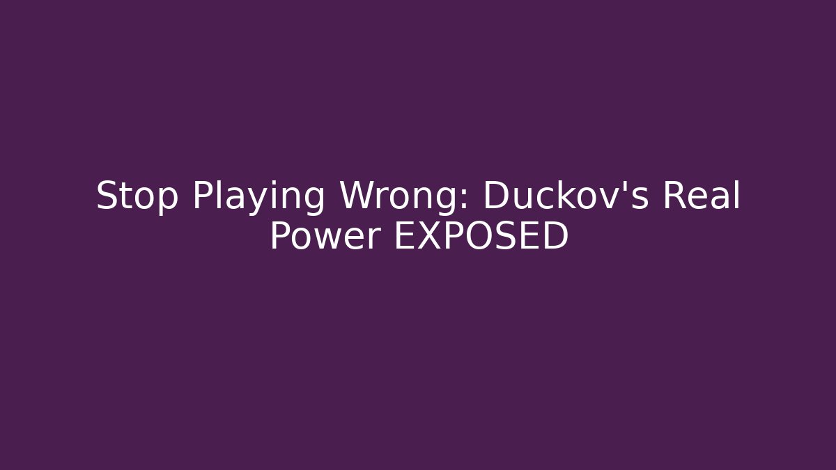Stop Playing Wrong: Duckov’s Real Power EXPOSED