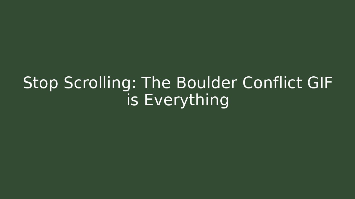 Stop Scrolling: The Boulder Conflict GIF is Everything