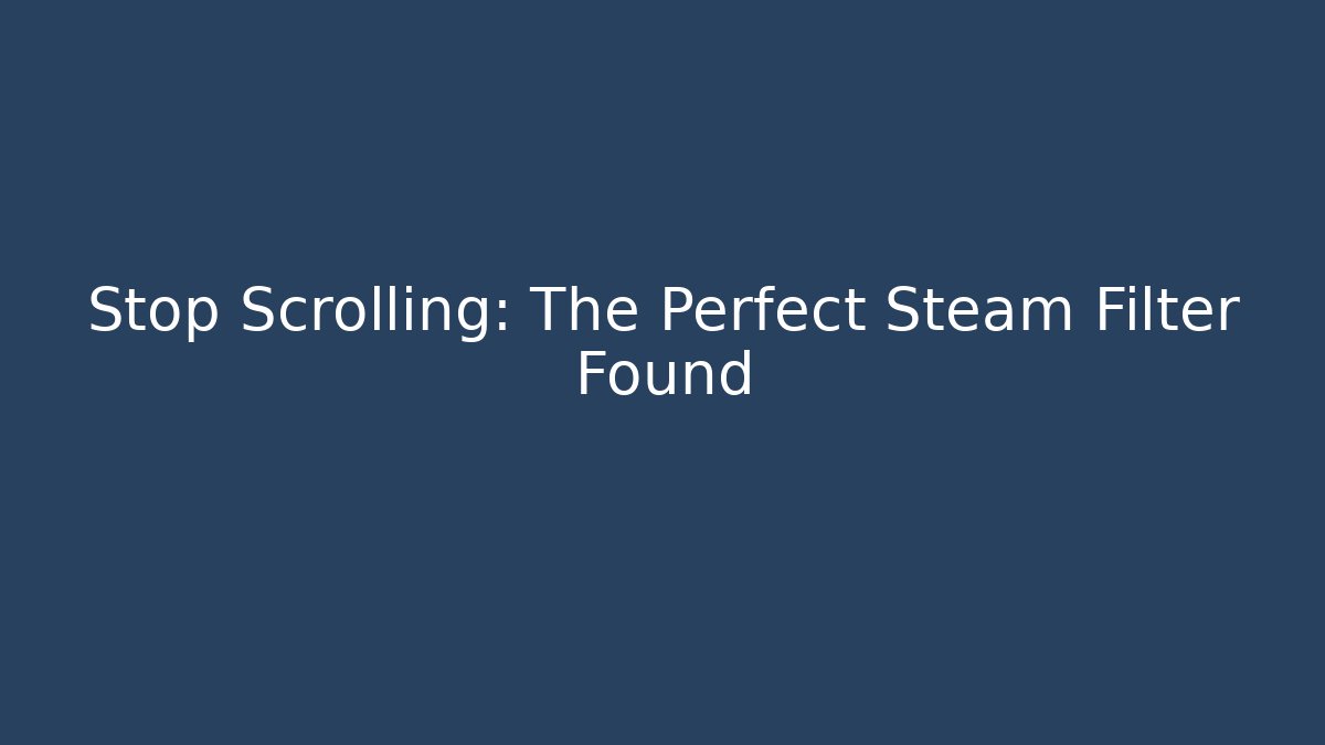 Stop Scrolling: The Perfect Steam Filter Found