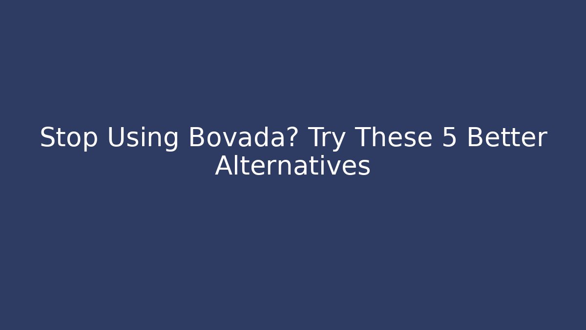 Stop Using Bovada? Try These 5 Better Alternatives